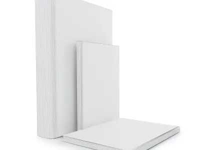 Book Set 1 of books with on cover 3D model