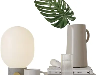 Decorative set for bedside table 3D model