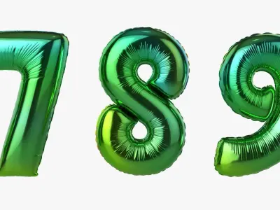Foil air balloon numbers 05 3D model