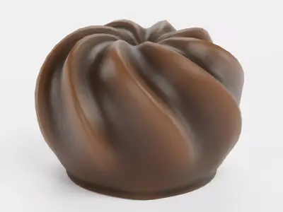 Chocolate Candy V6 - Twisted Chocolate Swirl Form 3D model