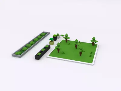 Plants low poly pack Free low-poly 3D model