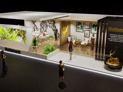 exhibition Low-poly 3D model 7