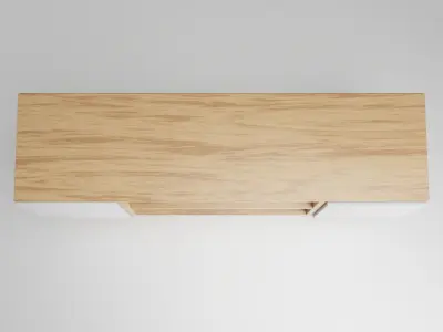 Scandinavian tv stand Low-poly 3D model