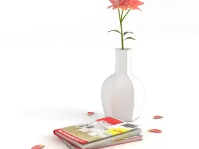 Home Decorations Vase Flower Book 3D model