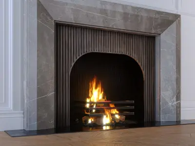 Fireplace - Drayton - Fior di Bosco Victoria Stone Low-poly 3D model