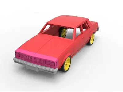 Shell and wheels Oldsmobile Cutlass Scale 1 to 43 3D print model