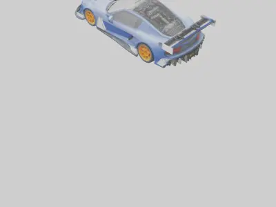 Track Car with Adjustable Suspension model 2 Low-poly 3D model