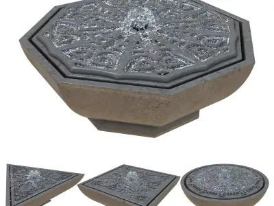 Table fountain set 3D model