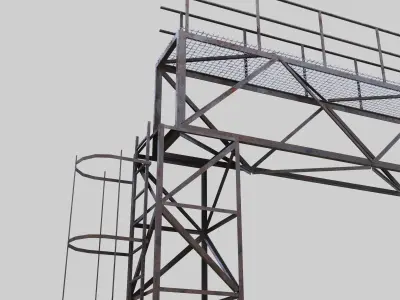 3D Collection of electric power observation towers model Low-poly 3D model
