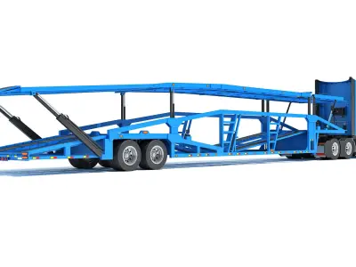 Car Hauler Trailer Semi Truck  3D model