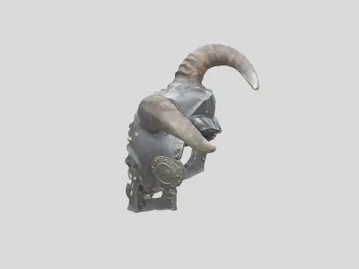 Horned Helm Low-poly 3D model