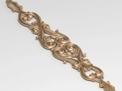 3D Model Carved Decor Element 3D print model