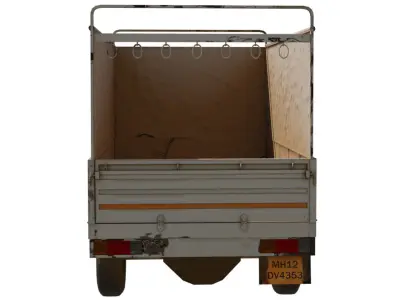 Old Indian Pickup truck model  Low-poly 3D model