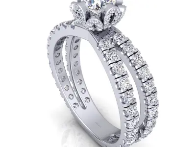 Luxury Engagement Ring 3d Model and Render Detail  3D print model