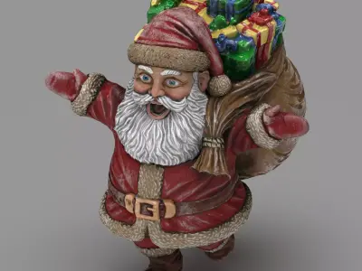 Santa Joy Figure Game Ready 3D Model Low-poly 3D model