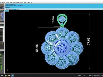 7324 luxury diamond baguette women pendant 3D print model