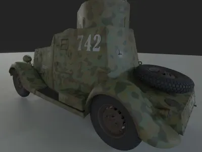 Armoured Car FAI-M Low-poly 3D model