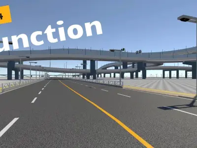 UnityRoadMaster Highway Package Low-poly 3D model