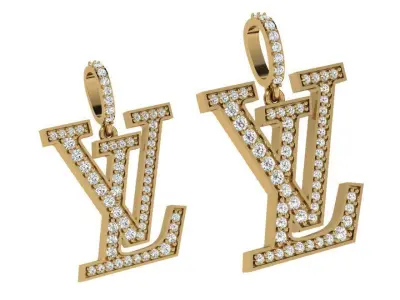 Fashion Diamond Earring 4346 3D print model