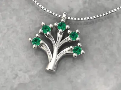 Pendant Tree With Diamonds 3D print model