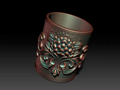 Faceted Cup with Decorative Element - Koozie for miniCola Cans 3D print model