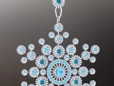 Earrings boutique gorgeous Snowflakes 3D print model