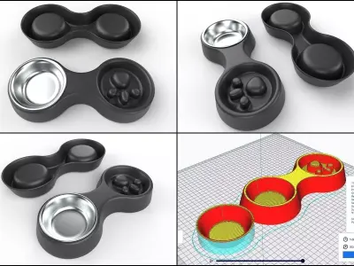 Pet Bowl M08 - with STL Low-poly 3D model