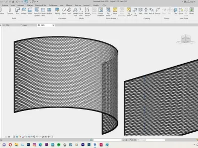 Curtain wall Revit Family - Perforated Metal Panel Sun  Shading 3D model