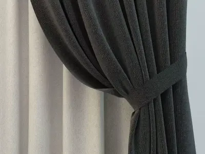 curtains pair of 3D model