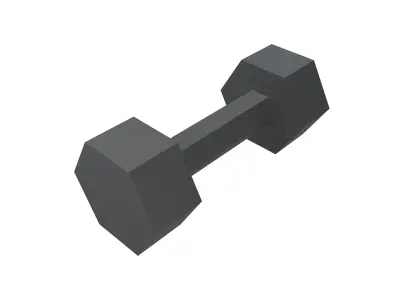 Low poly Dumbbell v1 001 Low-poly 3D model