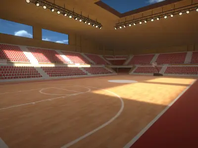 Low-Poly Basketball Arena  Low-poly 3D model