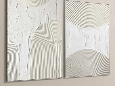 Plaster Two Photo Frame 198 Low-poly 3D model