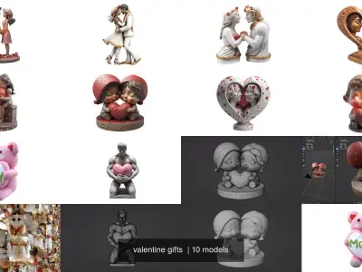 valentine gifts  11 items 3D Model Collection