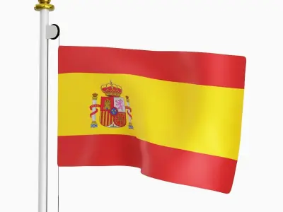 Flag of the Spain Low-poly 3D model