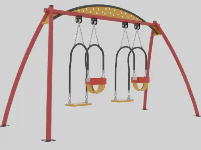 Playground Metal Double Swing - 02 3D model