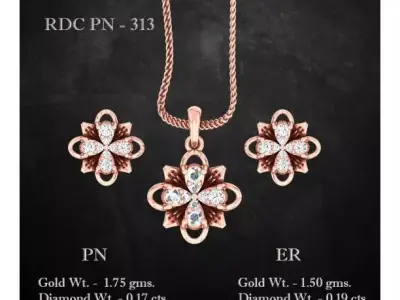 Pendant Earrings combo - 313 3D print model
