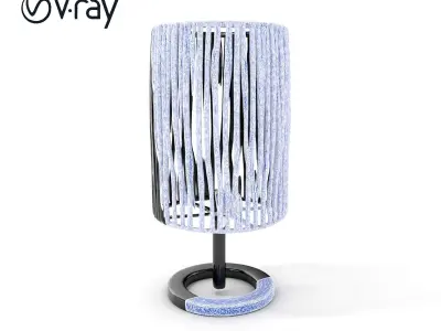 Modern Bamboo Table Lamp Model Pack Low-poly 3D model