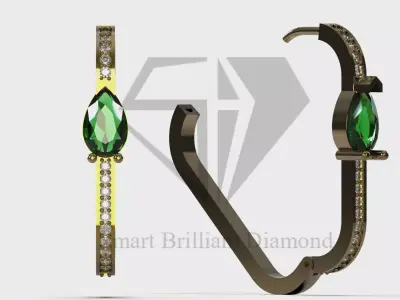 3D File Modern Hoop cad Earrings model je0165 3D print model