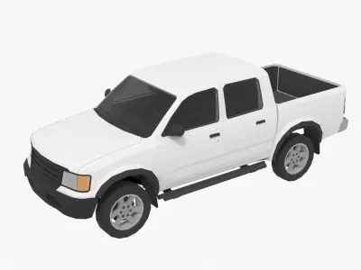 Generic pickup double cab Low-poly 3D model
