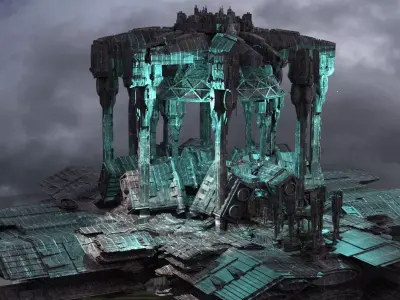 Ocean Sub Nautic temple 1 3D model