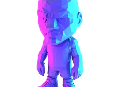 Bulls Michael Air Jordan 1 Funko Pop Low Poly toy 3D print model