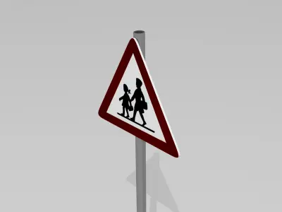 Children crossing sign 3D model