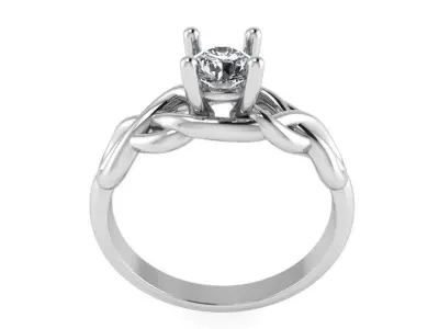 Round Diamond Twisted Ring 4027 3D print model