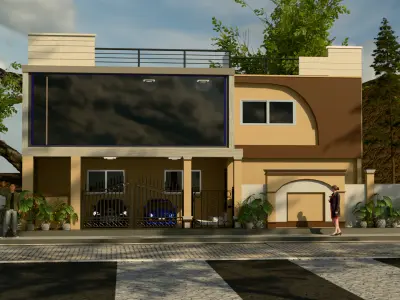 House Exterior Low-poly 3D model