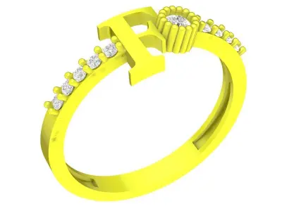 Luxury Letter F Diamond Ring 3D Jewelry Model 4367 3D print model
