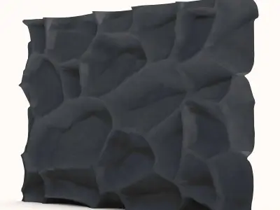 Raw Schist Stone Wall Construction 3D model