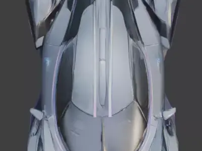 Luxury Silver sport Hypercar 3D Model Low-poly 3D model