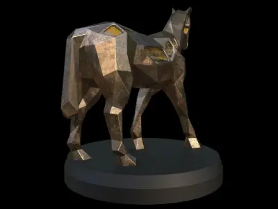 Steampunk Horse Pose Low-poly 3D model