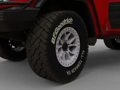 Studded snow Tire and Rim 3D model