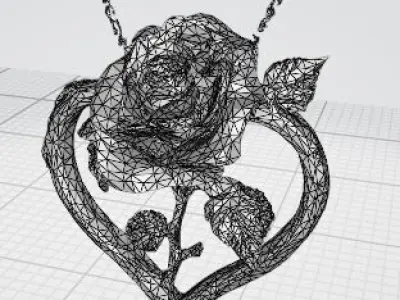 Golden Blossom Heart 3D print model